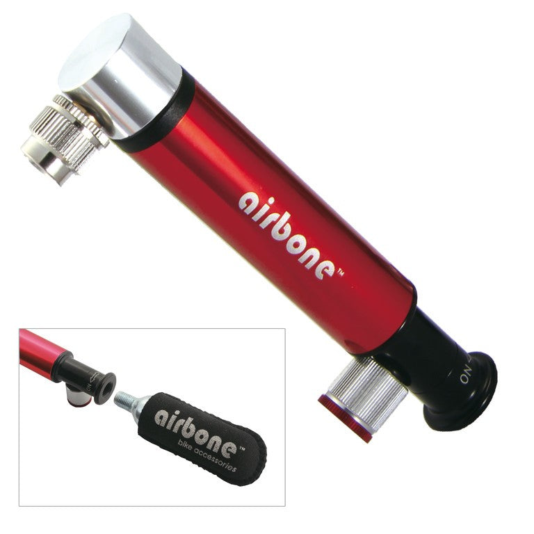 Minibomba Airbone ZT-724 Dual CO² AV, 130 mm, roja, con soporte
