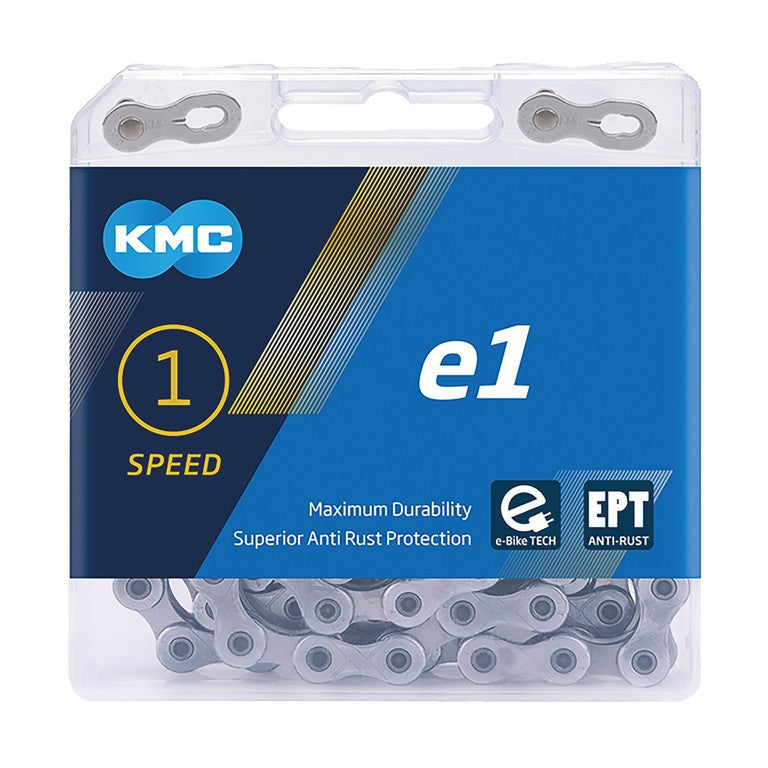 Catena KMC e1 EPT per cambio al mozzo 1/2 x 3/32", stretta, 110 maglie, arg