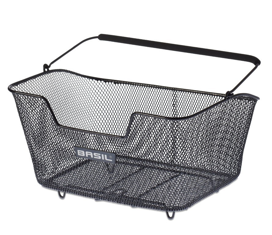 Cesta Basil Base M RP, acero, 30x42,5x23cm, negra, malla grande