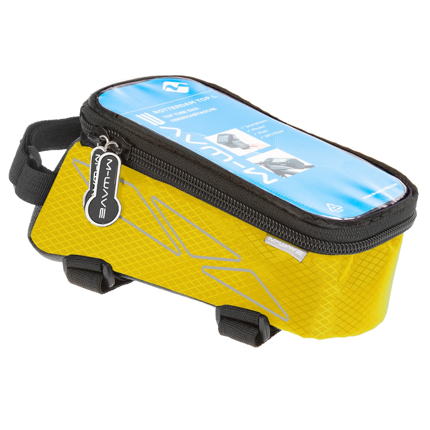 M-WAVE top tube bag for smartphone yellow