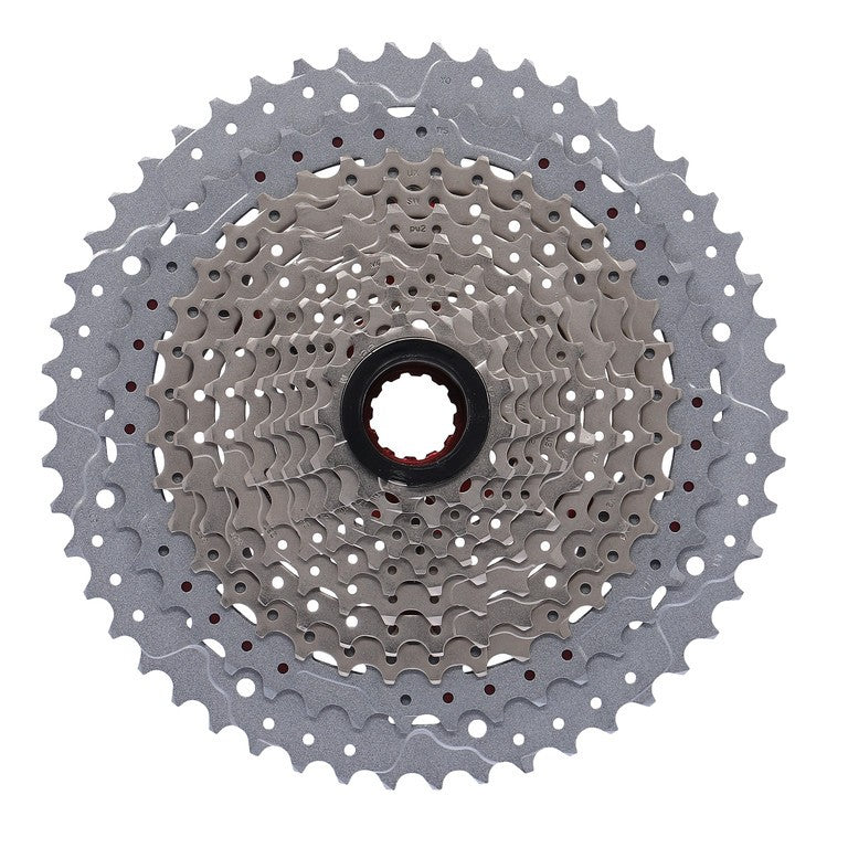Cassette SunRace CSMZ90 de 12 velocidades y 11-50 dientes, completo con calza/SRAM, color plateado