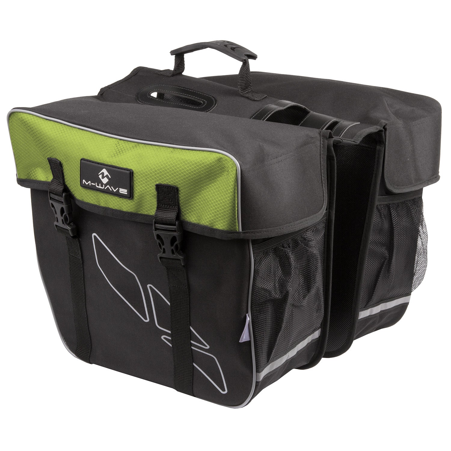 M-WAVE rear pannier bag AMSTERDAM DOUBLE black/green