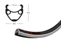 Exal XR 1 28"-Felge, schwarz, 32 Loch, 622-13, LV 6,5 mm