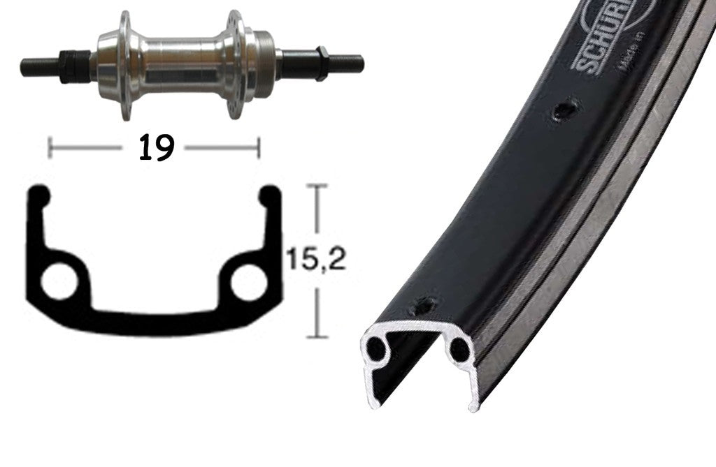 Hinterrad 28x1,75, starr, Vielzahnung, 36-Loch-Sportfelge aus Aluminium, schwarz/silber, Niro-Speichen