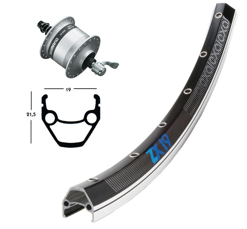 r.ant.28x1.75din.mozz.DH3N30,QR, 36buchi ZX 19 col.nero/arg.,raggi Niro,QR