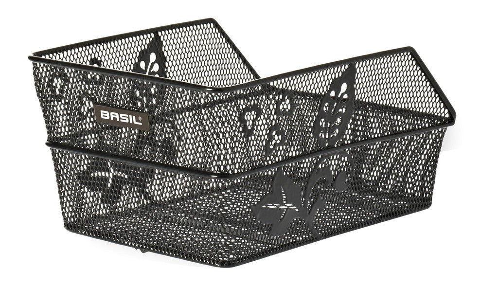 Basil Cento Flower S Rückkorb, 31 x 21 x 9 cm, schwarz, engmaschig