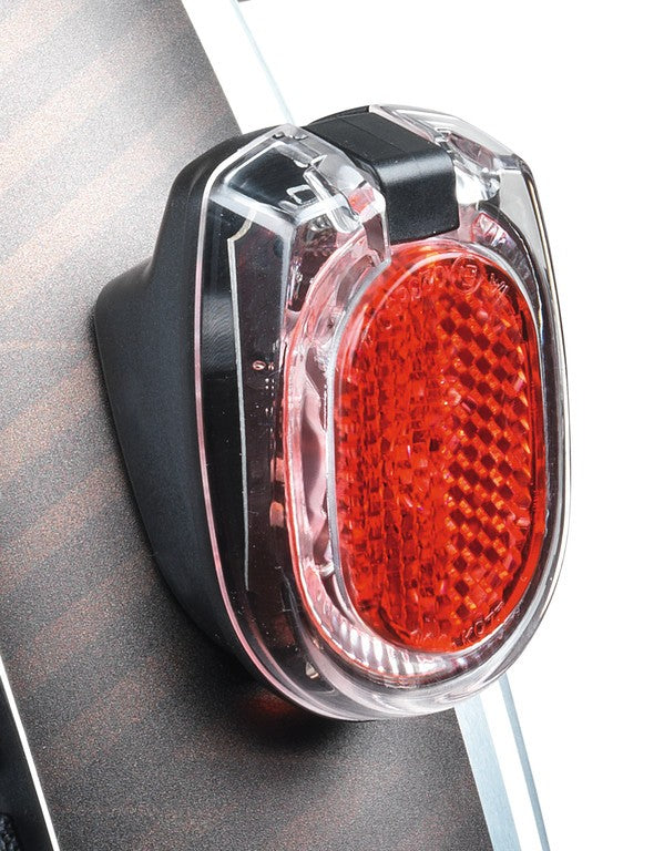 LED-Rücklicht für b&amp;m Secula E E-Bike 6 V (5–15 V), fest am Schutzblech montiert.