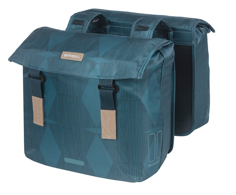 Borsa doppia Basil Elegance estate blue, 40x38x16cm, 40-49l