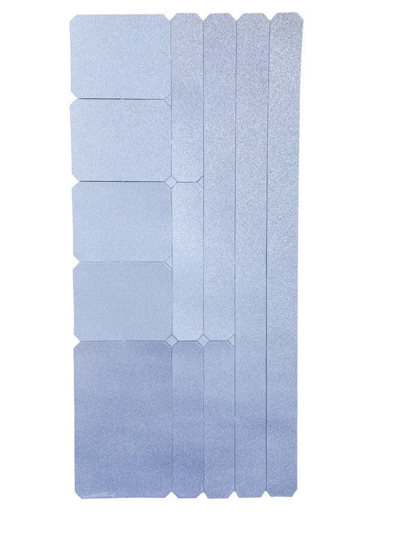 Set di sticker WOWOW riflettenti 3M, varie dimensioni, grigio, 8,5x18 cm