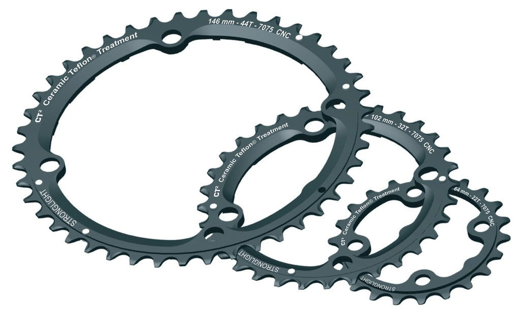 Stronglight Type XTR 05/06 externes Kettenblatt, 44 Zähne, schwarz, 9-fach.