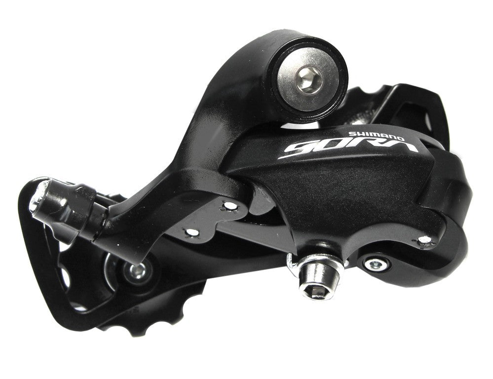 Deragl. post. Shimano Sora RD-R3000SS 9 vel., gabbia corta, nero,