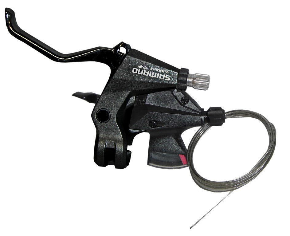 Maneta C+F Shimano Altus ST-M310 de 2 dedos y 3 velocidades, izquierda, V-Brake, 1800 mm, negra