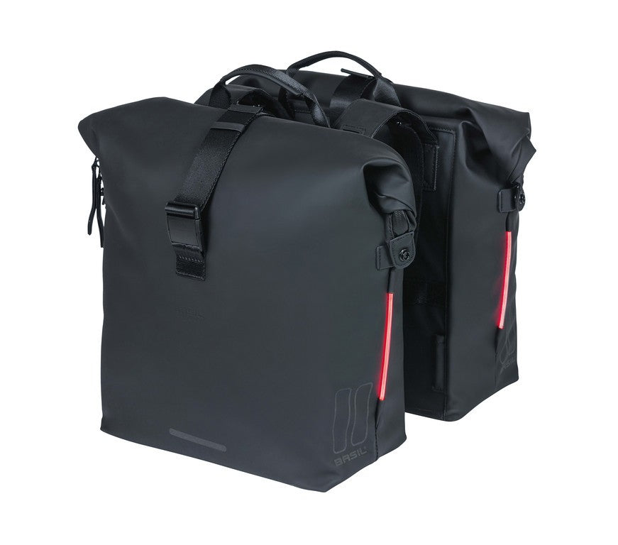 Borsa doppia Basil SoHo Nordlicht nero, 31x13x37cm, 41l