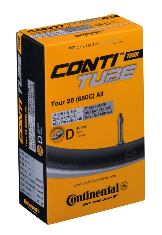 CONTINENTAL Camera d'aria Tour 26 26x1 3/8-1.75" 37/47-559/590 VD 40mm