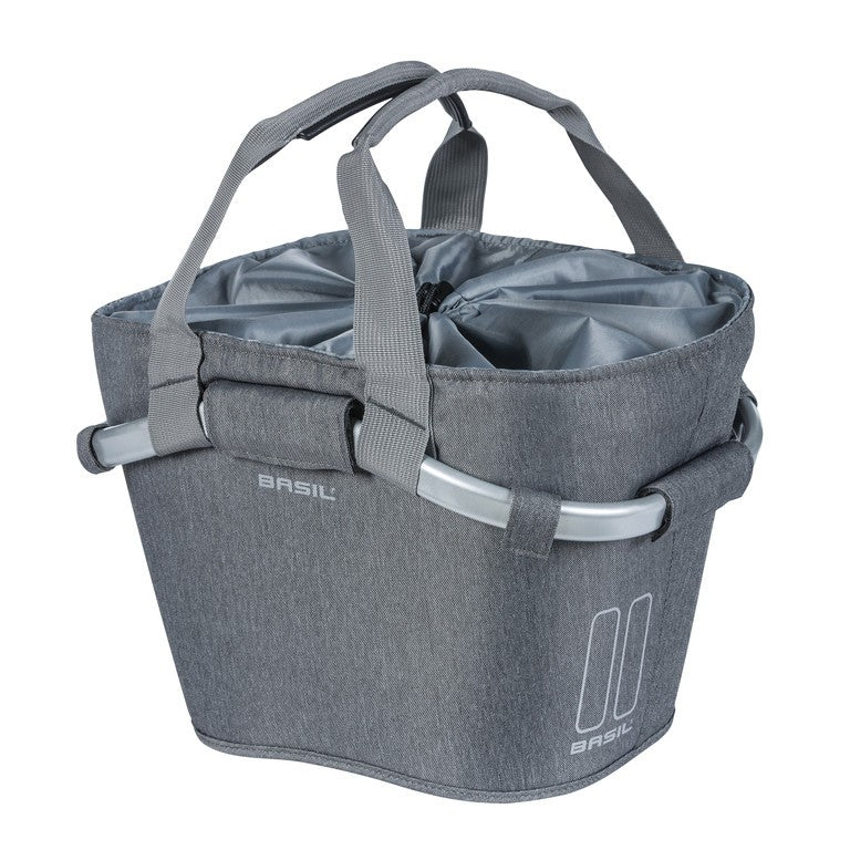 Bolsa frontal City Basil Classic CarryAll gris mel, 28x37x25,5cm, 15l, sin soporte