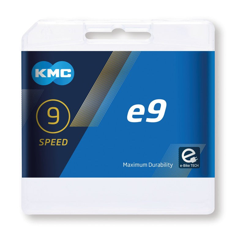 KMC e9 Kette für E-Bikes 1/2" x 11/128", 122 mA, 6,6 mm, 9 V, silber