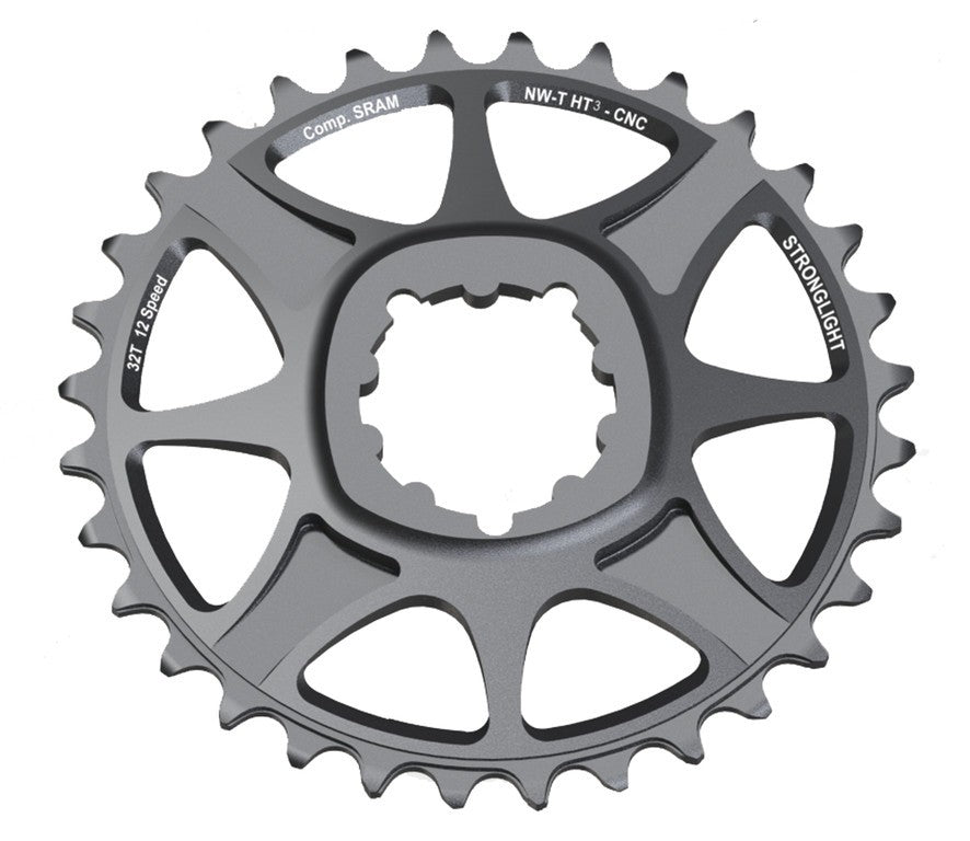 Plato Stronglight MTB Sram 1x12 de montaje directo 38Z con desplazamiento de 6 mm, gris HT³