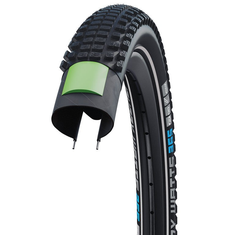 SCHWALBE JOHNNY WATTS 365 Perf DD 29x2.60 (65 - 622) negro reflex E-50 DD ADDIX 4Season