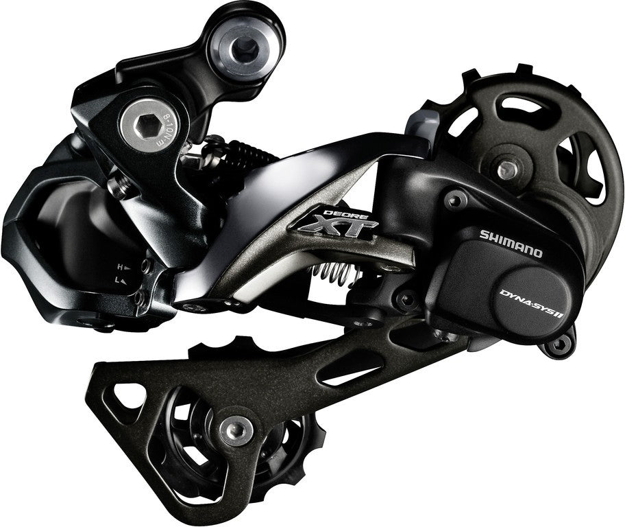 Schaltwerk hinten: Deore XT Di2 11-fach, mittellanger Käfig, Shadow Plus