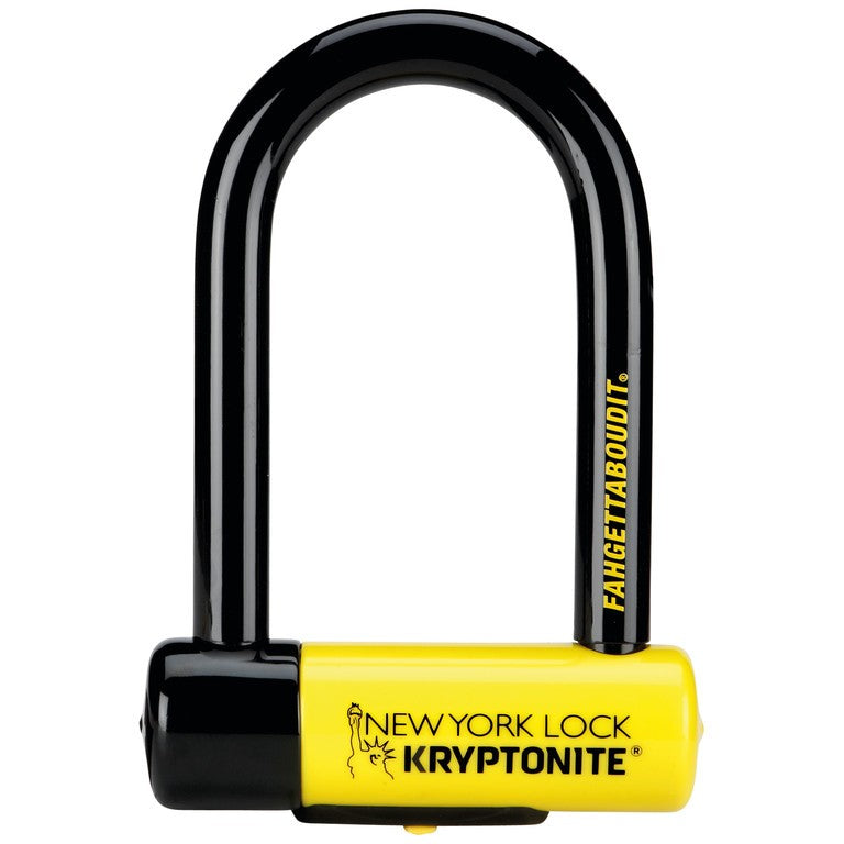Cerradura de arco Kryptonite NY FAHGETTABOUDIT 8,3 x 15,3 cm, nr/amarillo, 3 llaves