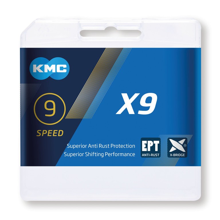 KMC X9 EPT Kette 1/2" x 11/128", 114 Glieder, 6,6 mm, 9 V.