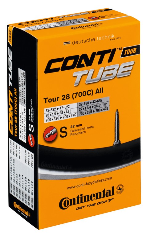 CONTINENTAL Camera d'aria Tour 28 universale 27/28x1 1/4-1.75" 32/47-622/635 VD 40mm