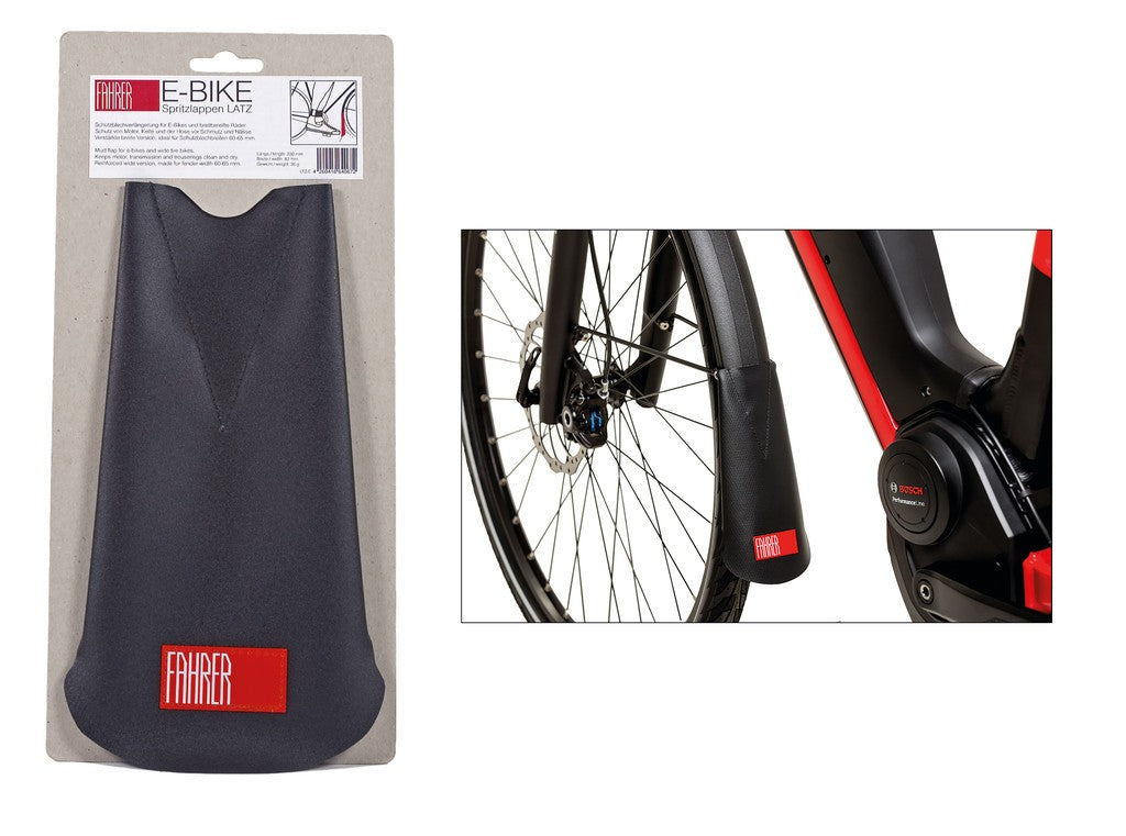 Parafanghi "Latz" E-Bike Fahrer nero 22 x 12 (lungh.xlargh.)